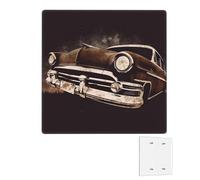 Plaque murale décoratrice à 2 interrupteurs - Couvercles de prise de courant duplex - Voiture américaine en marron - Plaques murales pour prises électriques - Taille standard - Double plaque
