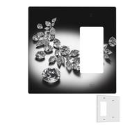 Plaque murale décoratrice à 2 interrupteurs - Couvertures de prise duplex - Bijoux en diamant - Plaques murales de luxe pour prises électriques - Taille standard - Double interrupteur à bascule