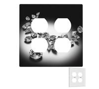 Plaque murale décoratrice à 2 interrupteurs - Couvertures de prise duplex - Bijoux en diamant - Plaques murales de luxe pour prises électriques - Taille standard - Double interrupteur à bascule