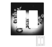 Plaque murale décoratrice à 2 interrupteurs - Couvertures de prise duplex - Bijoux en diamant - Plaques murales de luxe pour prises électriques - Taille standard - Double interrupteur à bascule