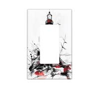 Plaque murale dessinée à la main pour interrupteur de phare à bascule simple, plaque frontale électrique nautique abstraite minimaliste pour chambre à coucher, salle de bain, plaque d'interrupteur de