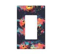 Plaque murale d'illustration de carte du monde - Plaque murale 1 gang de taille moyenne 12,7 x 7,6 cm - Couvercle décoratif pour interrupteur - Couvercle de sortie en polycarbonate thermoplastique