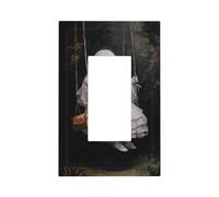 Plaque murale d'interrupteur fantôme sur une balançoire blanche - Plaque murale à bascule unique - Décoration pour la maison, la cuisine, la salle de bain