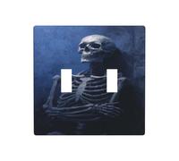 Plaque murale double avec bras croisés - Motif squelette - Taille standard - 11,4 x 11,4 cm