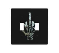 Plaque murale double avec doigt squelette - 11,4 x 11,4 cm