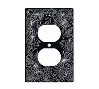 Plaque murale double avec motif serpent - Nature mystique - Papillon et fleur - Sans plastique noir - Taille standard - Double prise d'alimentation - Pour chambre à coucher, salle de bain, cuisine