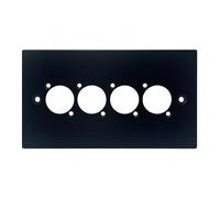 Plaque murale double bande en aluminium - Trou série D compatible avec Neutrik, HDMI, USB, RJ45, XLR, RCA, BNC 121 x 86 x 5 mm avec vis (4 trous)