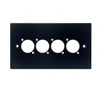 Plaque murale double en aluminium 4 trous 121 x 86 x 5 mm | Trou série D compatible avec Neutrik, HDMI, USB, RJ45, XLR, RCA, BNC, avec vis