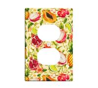 Plaque murale double en plastique jaune de grenade, motif floral tropical, dragon, papaye, taille standard, pour maison, salon, nouvel appartement