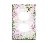 Plaque murale double en plastique vert avec motif colibri - Motif floral et feuilles - Taille standard - Pour maison, salon, chambre à coucher, salle de bain