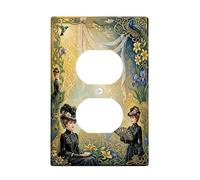 Plaque murale double paon - Motif colibri vintage - Sans plastique doré - Taille standard - Pour nouvel appartement, maison, chambre à coucher, bureau