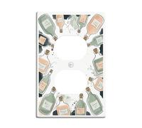 Plaque murale double pour bouteille de cuisine - Motif vigne artistique moderne - Sans éclaboussures - Vert - Taille standard - Pour maison, salon, appartement