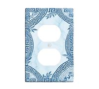 Plaque murale duplex recque, motif circulaire classique et élégant, sans plastique bleu, taille standard pour prises électriques pour nouvel appartement, maison, chambre à coucher, bureau