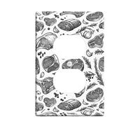 Plaque murale duplex de viande - Style rustique vintage - Ail et romarin - Sans plastique noir - Taille standard - Pour salon, chambre à coucher, maison et bureau