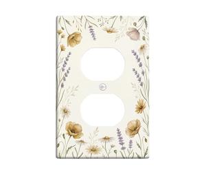 Plaque murale duplex en plastique beige de taille standard pour prises électriques pour nouvel appartement, maison, chambre à coucher, bureau