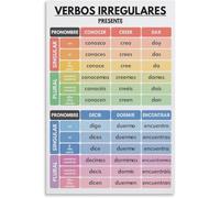 Plaque murale éducative en métal pour salle de classe espagnole, verbes irréguliers, conjugaison des verbes, tableau de grammaire, salle de classe espagnole, 20,3 x 30,5 cm