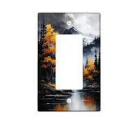 Plaque murale élégante en thermoplastique pour interrupteur d'automne, érables oranges pour décoration d'intérieur, plaque murale élégante en thermoplastique, taille standard à bascule simple
