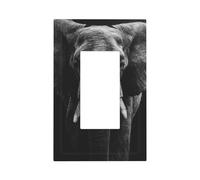 Plaque murale éléphant noir et blanc pour interrupteur mural à bascule simple 1 gang décorateur de prise de courant pour la maison, la cuisine, la salle de bain