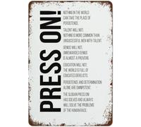 Plaque murale en aluminium 30 x 40 cm - Citation inspirante : « Rien au monde ne peut remplacer la persévérance. Continuez ! » | Décoration murale pour la maison, la cuisine ou le restaurant | Cadeau