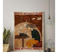 Plaque murale en aluminium avec inscription « Write without Fear Edit, without Mercy » - 20,3 x 30,5 cm