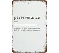 Plaque murale en aluminium « Définition de la persévérance » - Décoration murale vintage humoristique et motivante | Décoration pour la maison, la cuisine, la salle de bain, le restaurant ou le jardi