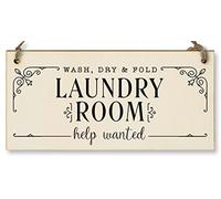 Plaque murale en bois à suspendre faite à la main Wash.dry.fold Laundry Room Help Wanted - Cadeau amusant pour maman