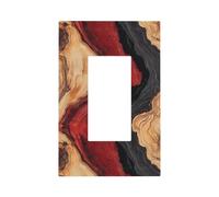 Plaque murale en bois et grenat - Texture époxy - Plaque murale à bascule unique - Décoration pour la maison, la cuisine, la salle de bain