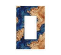 Plaque murale en bois et saphir avec texture époxy - Plaque murale à bascule simple - Décoration pour la maison, la cuisine, la salle de bain