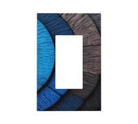 Plaque murale en bois lisse poli noir et bleu - Plaque murale à bascule simple - Décoration pour la maison, la cuisine, la salle de bain