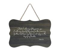 Plaque murale en bois rustique avec inscription « But I Will Sing of Thy Power Yea I Will Sing Aloud of Thy Mercy in The Morning for Thou Hast Been Hanging » - Décoration murale en bois rustique