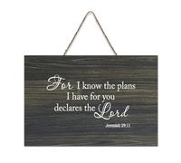 Plaque murale en bois rustique avec inscription « For I Know The Plans I Have for You Declares The Lord Jeremiah 29:11 » - Décoration murale rustique - 15,2 x 25,4 cm