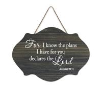 Plaque murale en bois rustique avec inscription « For I Know The Plans I Have for You Declares The Lord Jeremiah 29:11 » - Décoration murale rustique - 15,2 x 25,4 cm
