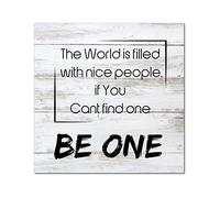 Plaque murale en bois « The World is Filled with Nice People » - Décoration murale de ferme en bois rustique pour femme - Pour bureau et salle de bain - Cadeau de pendaison de crémaillère - 30,5 x