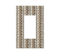 Plaque murale en fil de tissu tricoté blanc neutre marron neutre pour interrupteur mural à bascule simple 1 gang décorateur de prise de courant pour la maison, la cuisine, la salle de bain