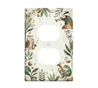 Plaque murale en forme de chouette duplex, notes de musique d'amphibien ludiques, en plastique vert de printemps, taille standard, pour nouvel appartement, maison, chambre à coucher, bureau