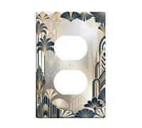 Plaque murale en forme de palmier duplex - Art élégant - Motif géométrique - Sans plastique - Taille standard - Double prise d'alimentation - Pour chambre à coucher, salle de bain, cuisine, entrée