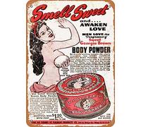 Plaque murale en métal 20,3 x 30,5 cm 1946 Sweet Georgia Brown Body Powder