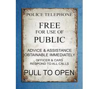 Plaque murale en métal à suspendre avec inscription « Police Phonebox Tardis Dr Who » - 30,5 x 40,6 cm