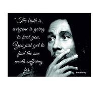 Plaque Murale en métal avec Aimant de réfrigérateur Bob Marley The True, is Everyone is Will to Hight You rétro Style Shabby Chic Vintage
