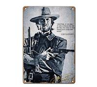 Plaque murale en métal avec citation inspirante Clint Eastwood - Citation de motivation vintage pour bureau/maison/salle de adeau en fer