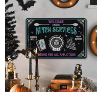 Plaque murale en métal avec potion de sorcière