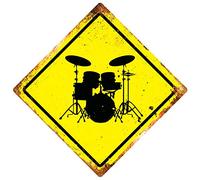 Plaque murale en métal avec symbole de batterie 30,5 x 30,5 cm