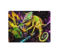 Plaque Murale En Métal Chameleon Art 30x40cm Déco Maison | En hiver, les décorations murales en métal apportent un accent facile à placer dans le salon.