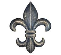 Plaque murale en métal Fleur de Lis avec crochet de suspension - Décoration rustique de style toscane (bronze vieilli) 20,3 cm