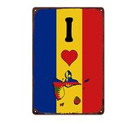 Plaque murale en métal Guadeloupe avec inscription « I Love My Country Guadeloupe » - 20,3 x 30,5 cm