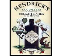 Plaque murale en métal Hendrick's gin never Delighted her like this before rétro shabby chic vintage style vintage (200mm x 150 mm)