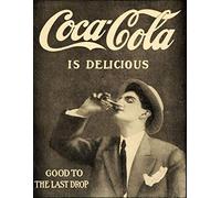Plaque murale en métal pour porte en métal - Pour la maison, le bureau, le café, le pub, l'homme grotte - Vintage Coca Cola Coca Coca Cola Coca Coca Coca Coca Coke
