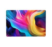 Plaque murale en métal vintage humoristique en aluminium pour salle de bain, véranda, cour, affiche de bienvenue - Motif vagues colorées - Décoration murale pour la maison, le café - 20,3 cm