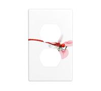 Plaque murale en polycarbonate durable avec imprimé libellule rouge sur Morning Glory - 11,4 x 7 cm - Résistant à la chaleur et à la décoloration, facile à nettoyer - Taille standard