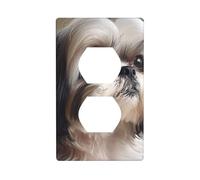 Plaque murale en polycarbonate durable pour empreintes de chiens YYHWHJDE Shih Tzu - Résistant à la chaleur et à la décoloration, facile à nettoyer - 11,4 x 7 cm